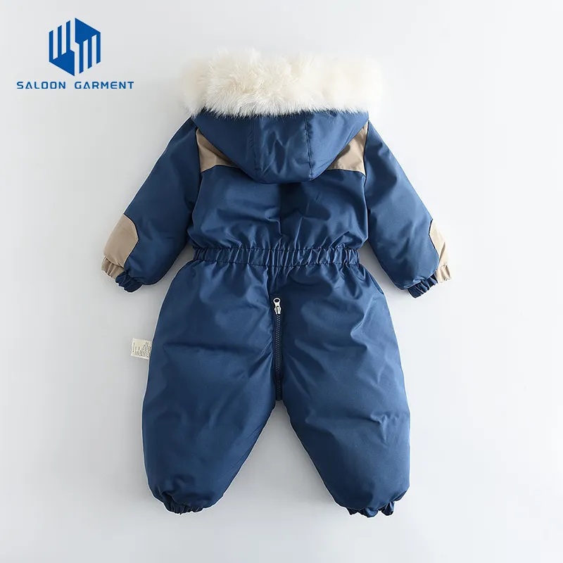 Unisex Kids Winter Outwear Jumpsuit Newborn Baby Clothes Heavy Fleece One-Piece Rompers with Zipper Closure Ski Snowsuit