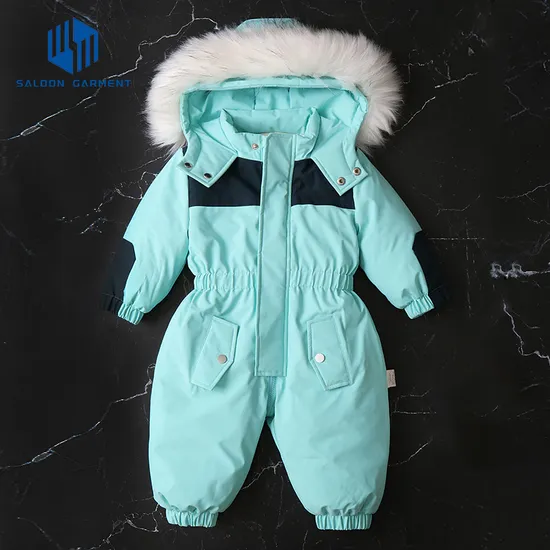 Unisex Kids Winter Outwear Jumpsuit Newborn Baby Clothes Heavy Fleece One-Piece Rompers with Zipper Closure Ski Snowsuit
