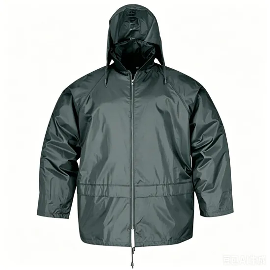 Men's Outdoor Workwear Polyester/PVC Suit with Hood for Rainsuit