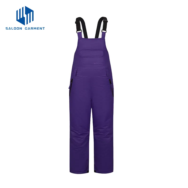Women's Custom Logo Outdoor Warm Trousers Ski Snow Snowboarding Pants with Shoulder Straps