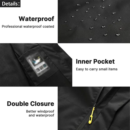 Waterproof Rain Poncho Lightweight Hiking Hooded Coat Jacket Raincoat for Outdoor Activities