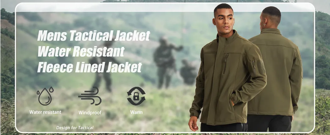 Mens Fleece Winter Coats Windproof Warm Tactical Softshell Jacket