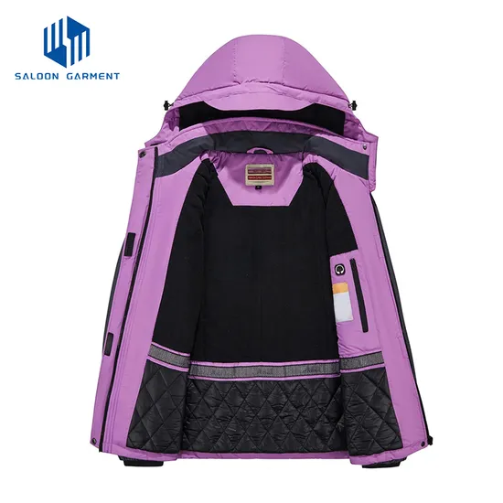 Women's Waterproof Fleece Lined Warm Winter Rain Ski Snow Jacket with Hood
