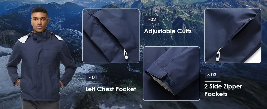 Outdoor Men's Lightweight Waterproof Windbreaker Hooded Softshell Raincoat Rain Jacket