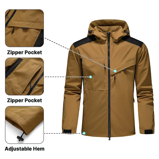 Men Outdoor All-Sport Waterproof Breathable Anti-Storm Rain Raincoat Suit Jacket
