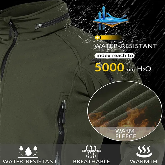 Men's Tactical Sport Warm Fleece Hooded Coats Softshell Jacket Outdoor Adventure