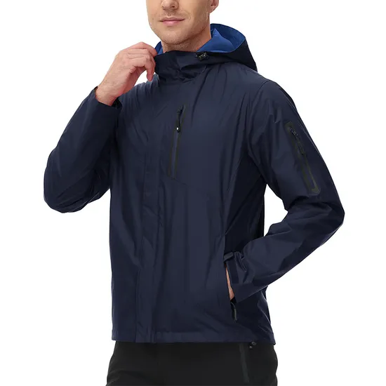 Mens Lightweight Windbreaker Waterproof Hooded Hiking Coat Raincoat Rain Jacket