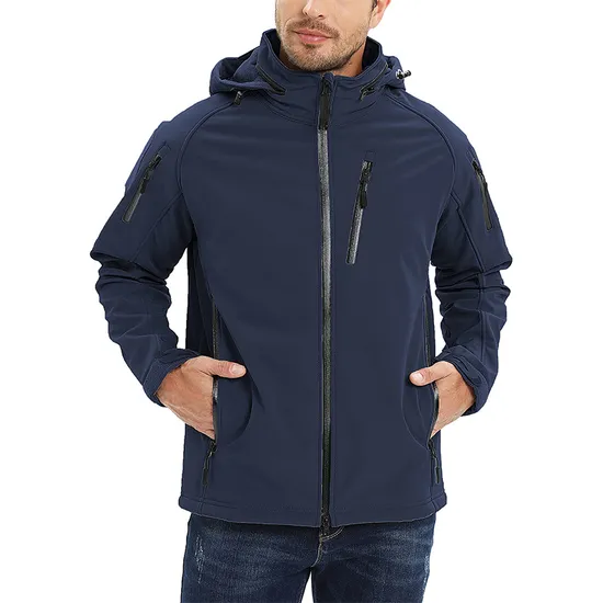 Men's Lightweight Windproof Water Repellent Hooded Softshell Jacket for Running Travel Hiking