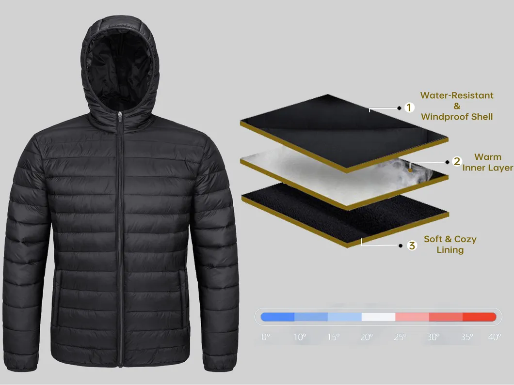 Men's Quilted Lightweight Packable Padding Coat Puffer Down Jacket