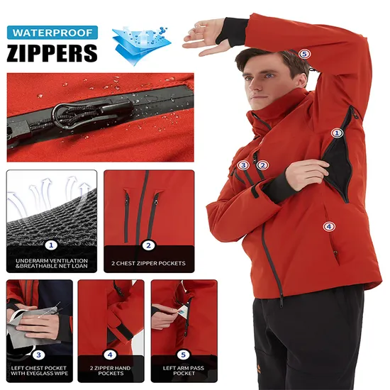 Men's Mountain Waterproof Winter Windbreaker Warm Hooded Snowboarding Ski Jacket