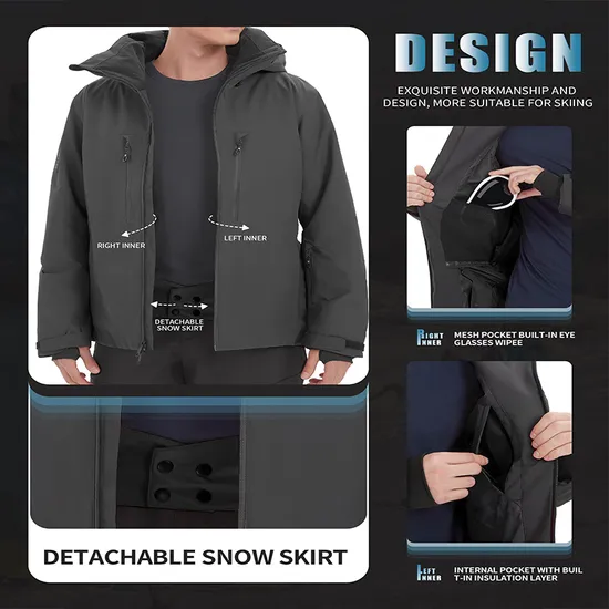 Men Winter Windbreaker Rainwear Waterproof Ski Wear