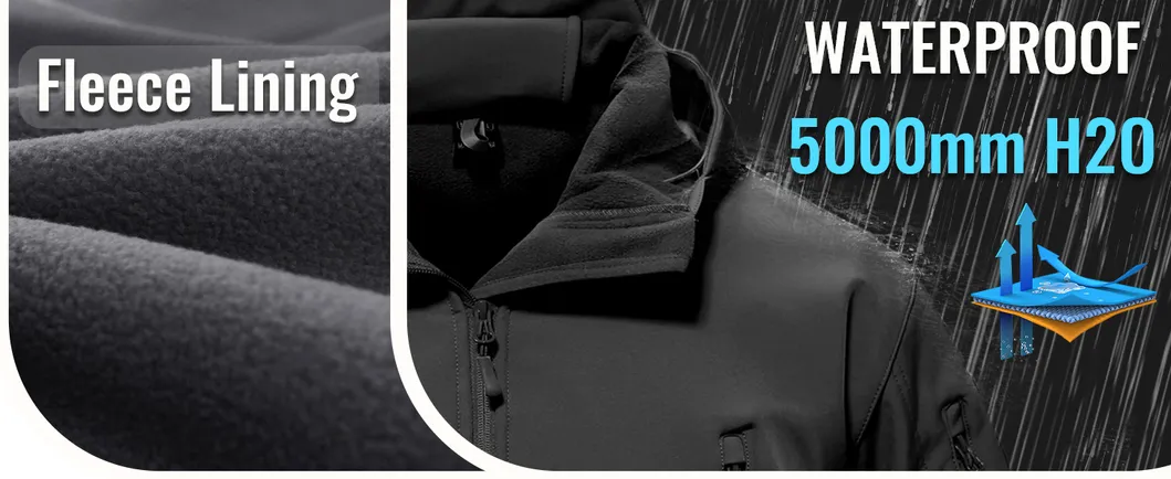 Men's Fleece Winter Windproof Warm Hunting Coat Tactical Softshell Jackets