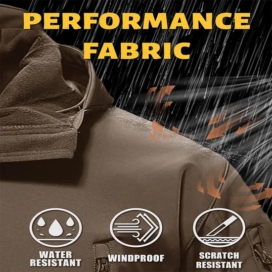 Men's Fleece Winter Windproof Warm Hunting Coat Tactical Softshell Jackets