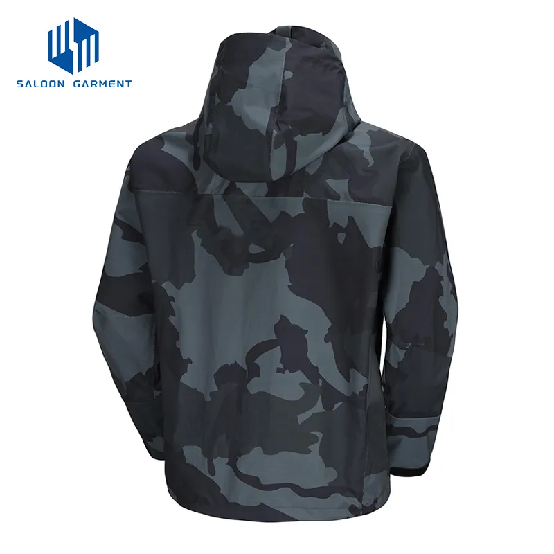 Men's Outdoor Sports Raincoat Breathable Waterproof 2.5 Layer Fabric for Fishing Jacket