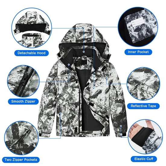 Kids' Waterproof Outdoor Windbreaker Jackets for Winter Adventures