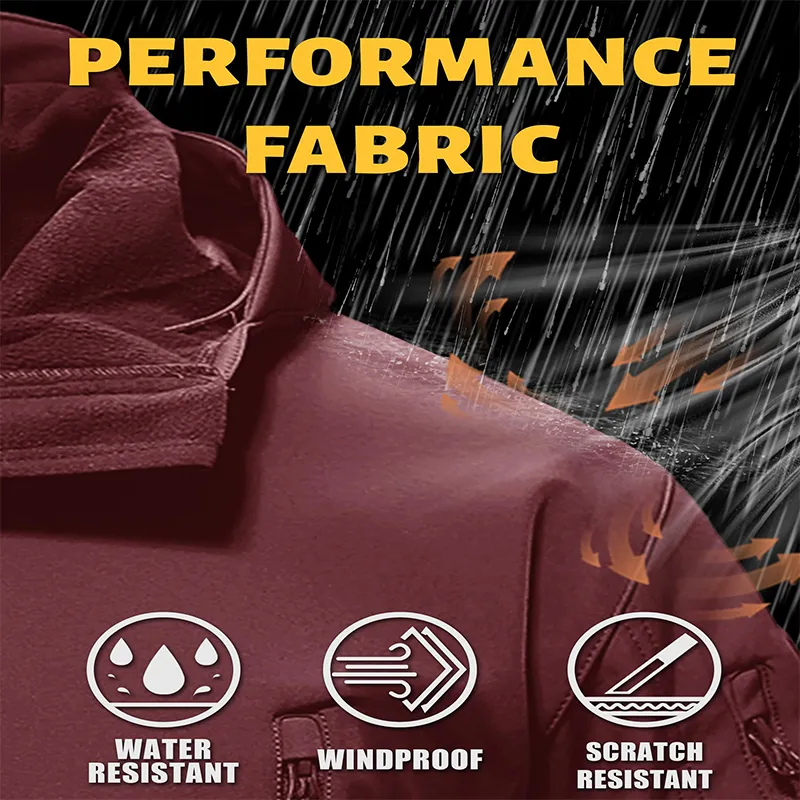 Men Fashion Outdoor Hiking Warm Coat Water-Repellent Windproof Softshell Jacket