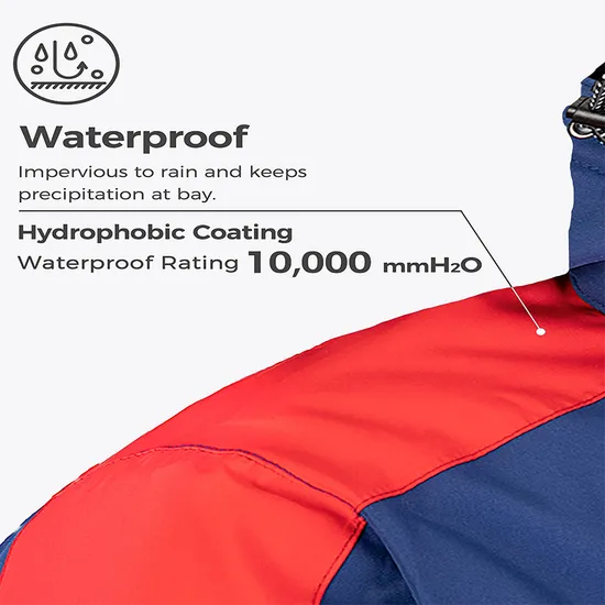 Men's Fitted Hooded Lightweight Water Resistant Coat Thermal Lining Ski Jacket
