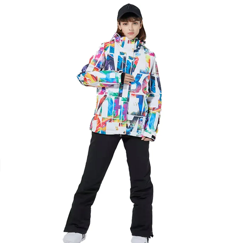 Women High Quality Customized Waterproof Snowboarding Outerwear Ski Suit