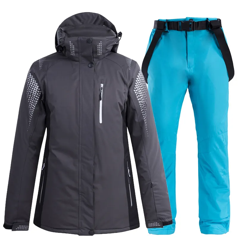 Women's Winter Outdoor Sportswear One-Piece Waterproof Ski Jackets Pants Snow Outfit Warm Clothes Snowboard Suit