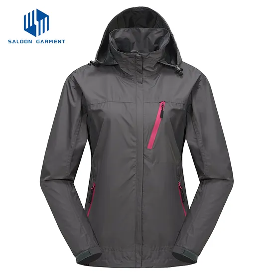 Custom Outdoor Rain Coat Waterproof Women's Windbreaker Jacket