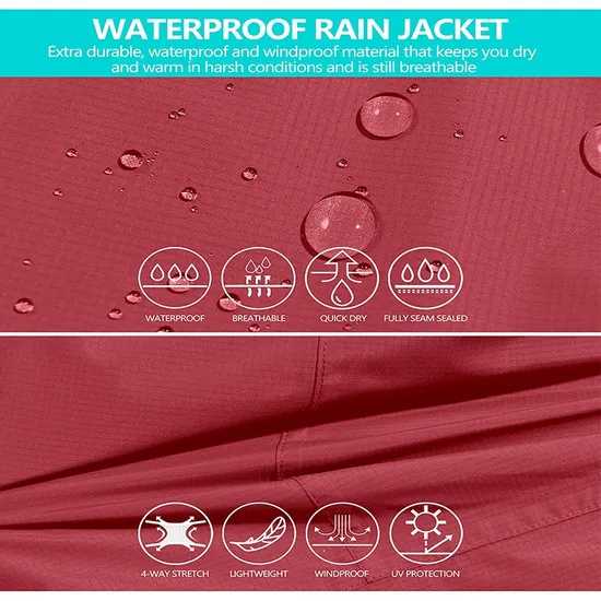 Custom Women's Polyester Windproof Breathable Windbreaker Waterproof Jacket