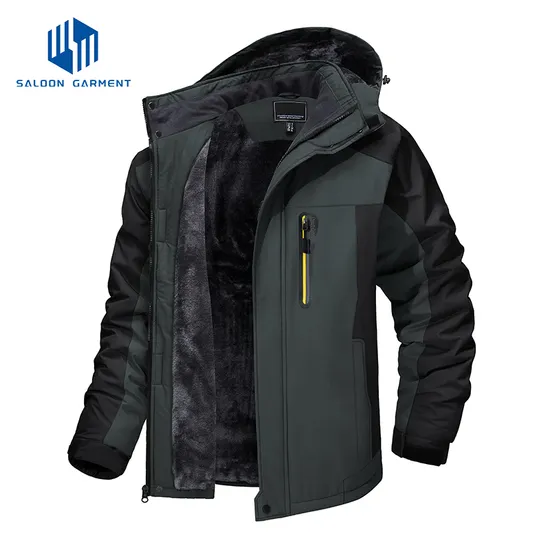 Men's Winter Outdoor Sports Wear Windbreaker Fleece Down Ski Jacket