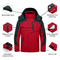 Mens Winter Waterproof Snow Fleece Coat Windproof 3 in 1 Skiing Jacket