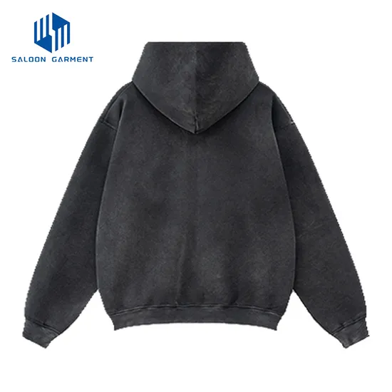 High Quality Custom Embroidery Logo Outwear Solid Pattern Pullover Woven Hoodie