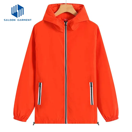 Custom Logo Polyester Sports Coat Lightweight Windbreaker Jackets