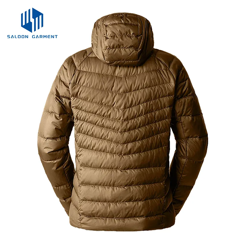 High Quality Waterproof 100% Polyester Full Zip up Men Winter Puffer Jackets