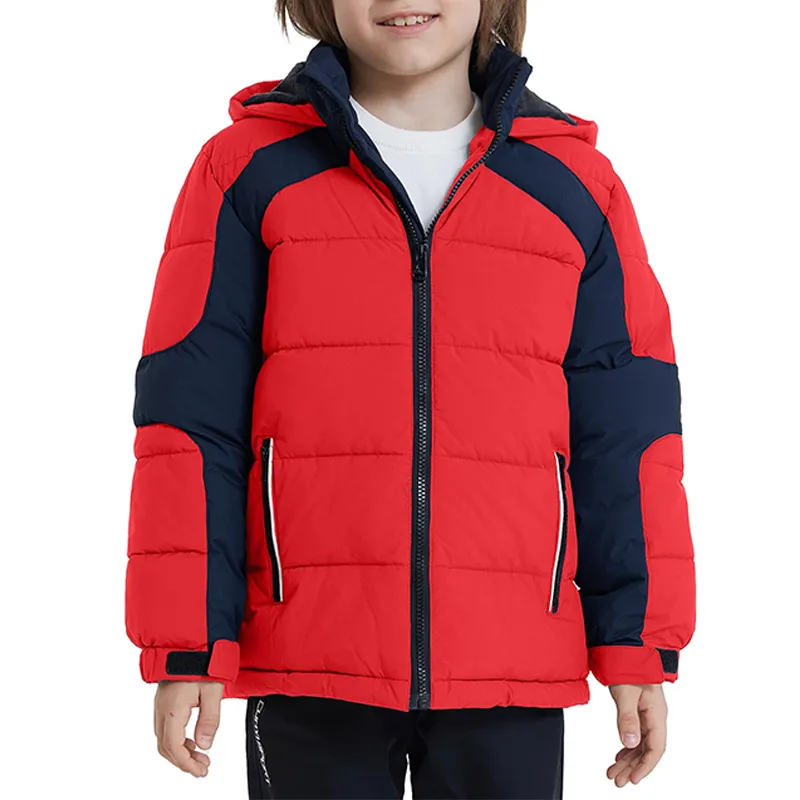OEM Custom Boy Clothes Hooded Kids Winter Coats Outwears Warm Quilted Jackets