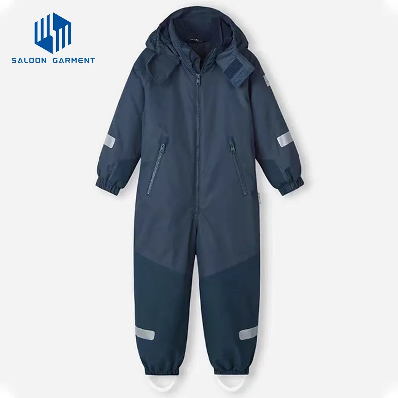 Outdoor Kid Ski Suit One Piece Ski Suit Snowboard Jackets Winter Clothing Thickened Warm Kids Ski Suit Coat Waterproof Hooded