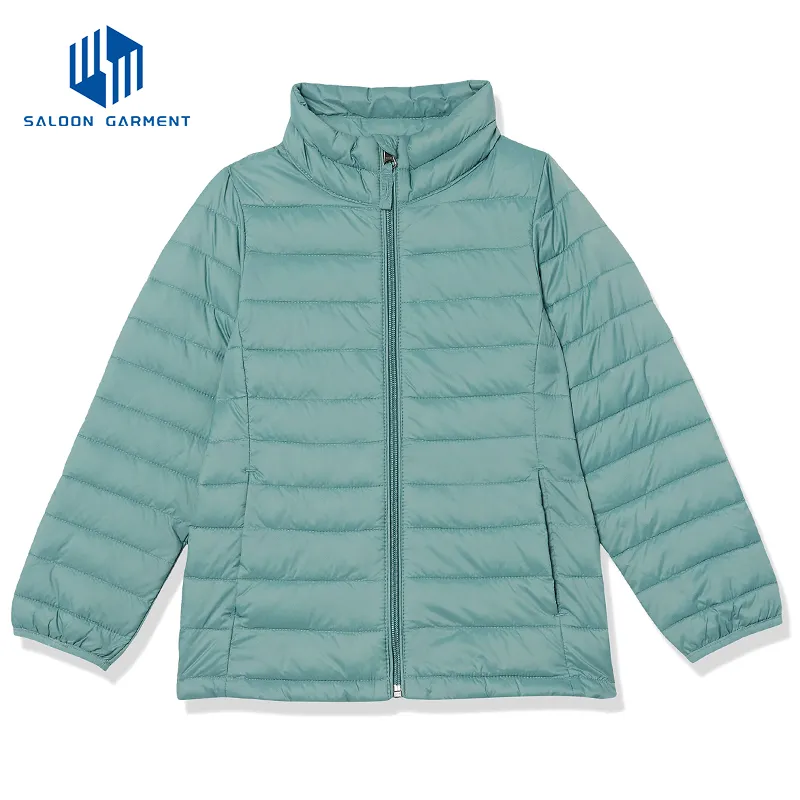 High Quality Custom Men's Light Fabric Solid Pattern Insulated Winter Warm Quilted Jacket