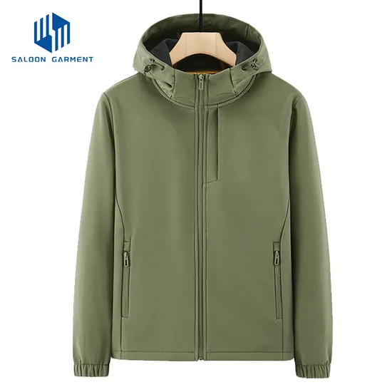 Autumn/Winter Plush Soft Shell Single Layer Windproof Jacket Outdoor Ski Men's Hooded Winter Jacket for Men