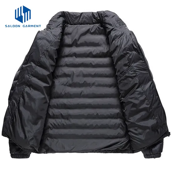 Custom High Quality Plain Color Men's Plus Size Winter Padded Coat Quilted Jacket