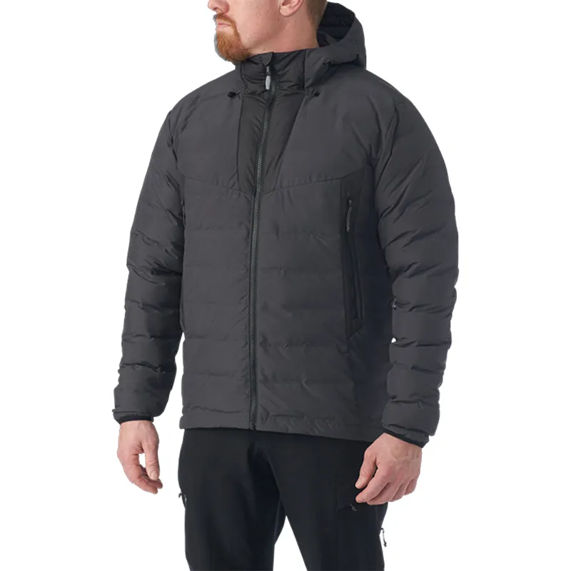 Custom Men's Winter Outdoor Zip up Warm Hooded Padded Coat Plus Size Quilted Jacket for Travel