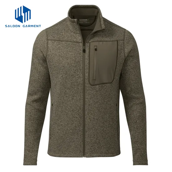 Factory Custom Men's Casual Outdoor Coat Windproof Water Resistant Soft Shell Fleece Jacket for Spring and Autumn