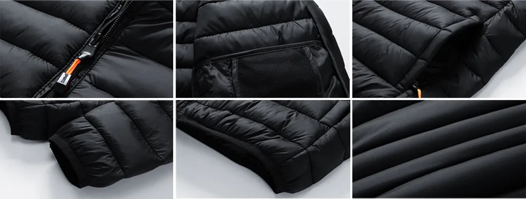 Custom Logo Men' S Nylon Lightweight Water Resistant Winter Padded Coat Puffer Quilted Jacket