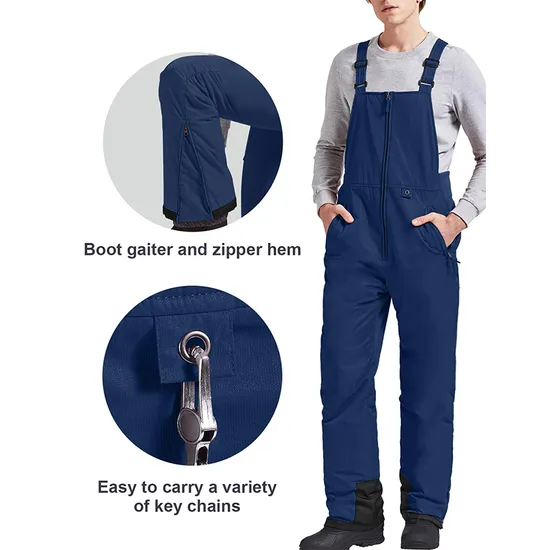 Men's Winter Snow Trousers Windproof Waterproof Outdoor Pants Ski Overall with Adjustable Straps