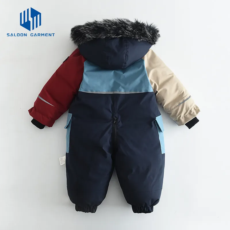 Custom Logo OEM &amp; ODM Ski Jumpsuits Set Breathable for Skiing Hooded Warm One Piece Ski for Boys