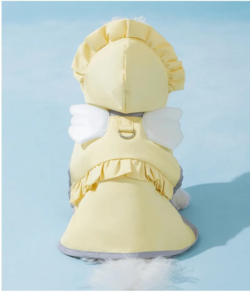 Outdoor Candy-Colored Two-Leg Raincoat for Small and Medium-Sized Dogs