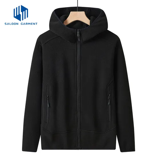 Wholesale Sports Winter Fleece Jacket for Men Outdoor Varsity Polar Fleece Jacket Warm Hiking Jacket