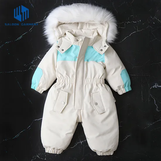 Unisex Kids Winter Outwear Jumpsuit Newborn Baby Clothes Heavy Fleece One-Piece Rompers with Zipper Closure Ski Snowsuit