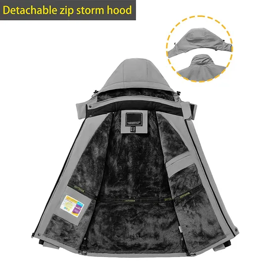 Men's Warm Winter Waterproof Windbreaker Hooded Snowboarding Ski Jacket