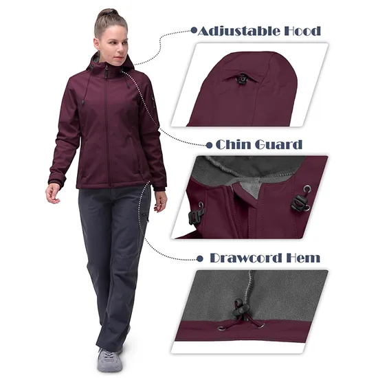 Wholesale Custom Embroidery Logo Waterproof Polyester Coats Windbreaker Softshell Jacket for Women