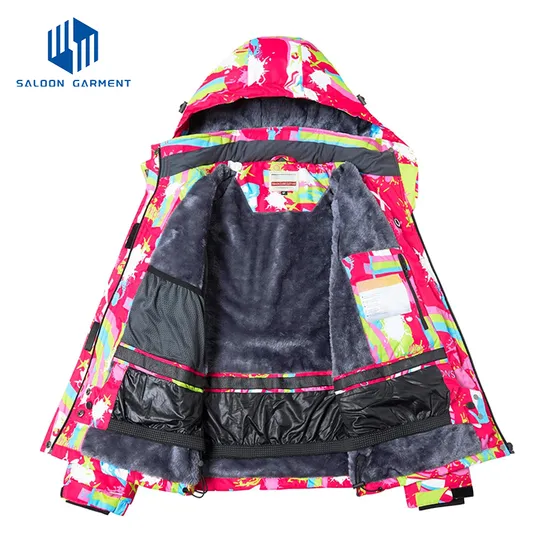 Winter Insulated Warm 100% Polyester Cotton Waterproof Sports Wear Snowsuit Ski Jacket