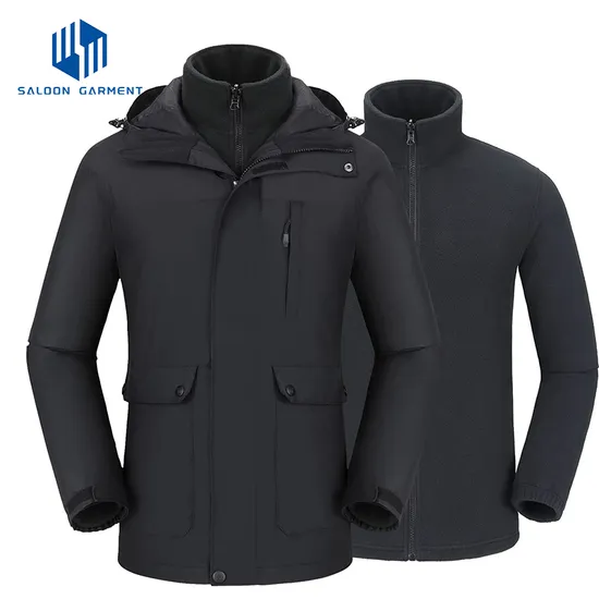 Men's Winter Snow Coat Waterproof Warm Windproof Hooded Snowboarding 3-in-1 Ski Jacket
