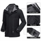 Men's Waterproof Winter Snow Inner Warm Fleece Coat Hooded 3-in-1 Ski Jacket