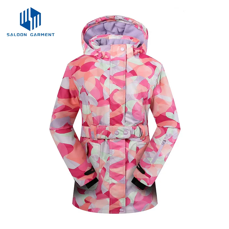 Girl's Waterproof Hooded Fleece Lined Windproof Winter Ski Snow Jacket
