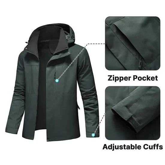 Outdoor Men's Lightweight Waterproof Windbreaker Hooded Softshell Raincoat Rain Jacket